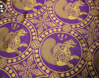 Senmurv Silk Brocade Fabric - Viking Costume, Historical Reenactment