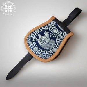 Pochette sac banane nomade Rus Viking avec brocart de soie historique - Tarsoly / 800-1100 après JC