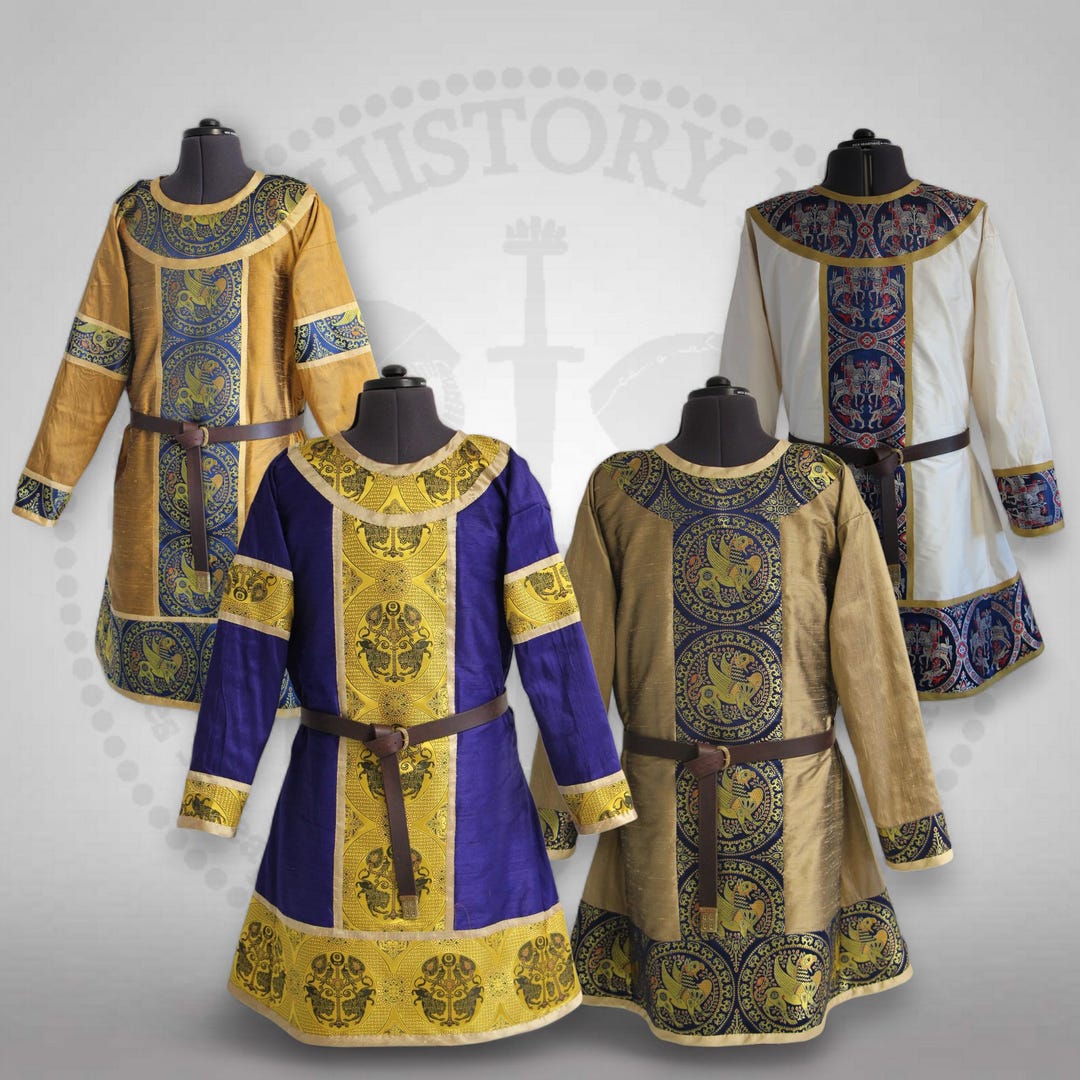 Byzantine & Carolingian Tunic - Fully Made of Silk and Silk
