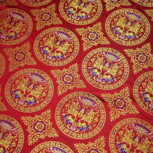 Broccato di seta Bahram Gur - Bizantino/Vichingo/Carolingio/Ottoniano/Rus - 800 - 1100 d.C. VERSIONE ROSSA
