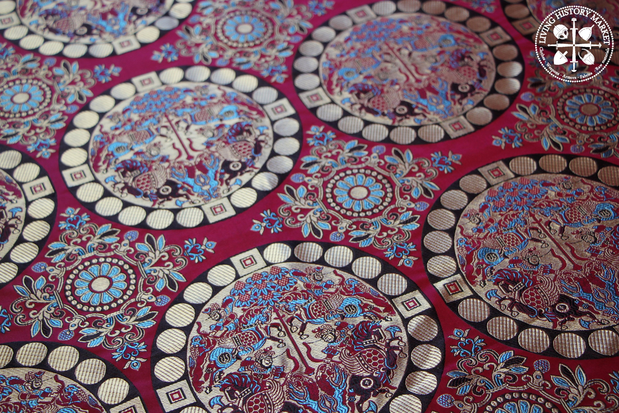 Viking Oseberg Silk Brocade - Byzantine/ Viking / Nomadic Viking Oseberg Silk Brocade - Byzantine/ Viking / Nomadic