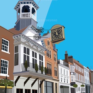 Guildford, Surrey - Digital Art Print