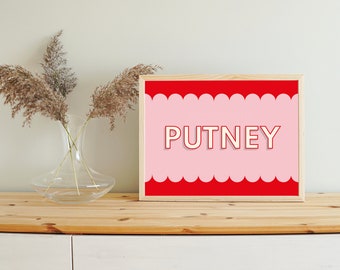 Putney - Scalloped Sign, Art Print