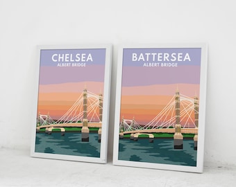 Albert Bridge, Chelsea & Battersea Print