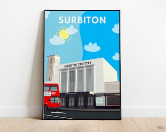 Surbiton Station, South West London - Digital Graphic Print