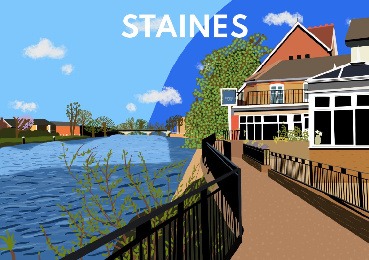 Staines Digital Print Etsy UK