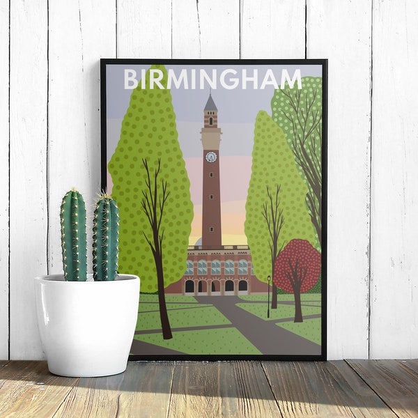 Birmingham University, Old Joe - Digital Art Print