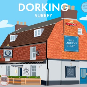 The Queens Head, Dorking - Digital Art Print