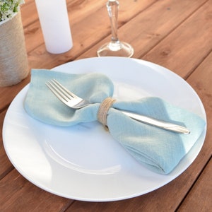 Linen napkins 20/50/100/200pcs in various colors and size. Dinner and wedding cloth napkins of stonewashed linen. image 7