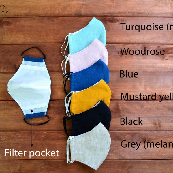 Linen Face Mask Etsy