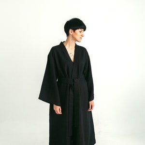 Women long kimono. Made in Flax Lines.