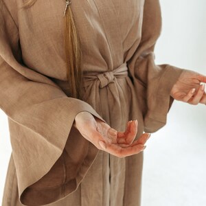 bridal robe-kimono. Pure stonewashed linen. Wedding robe.