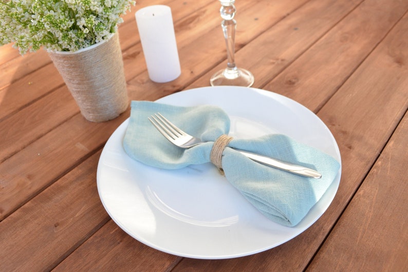 Linen napkins 20/50/100/200pcs in various colors and size. Dinner and wedding cloth napkins of stonewashed linen. image 7