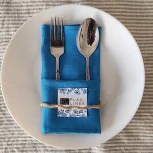 Linen napkins 20/50/100/200pcs in various colors and size. Dinner and wedding cloth napkins of stonewashed linen. image 4