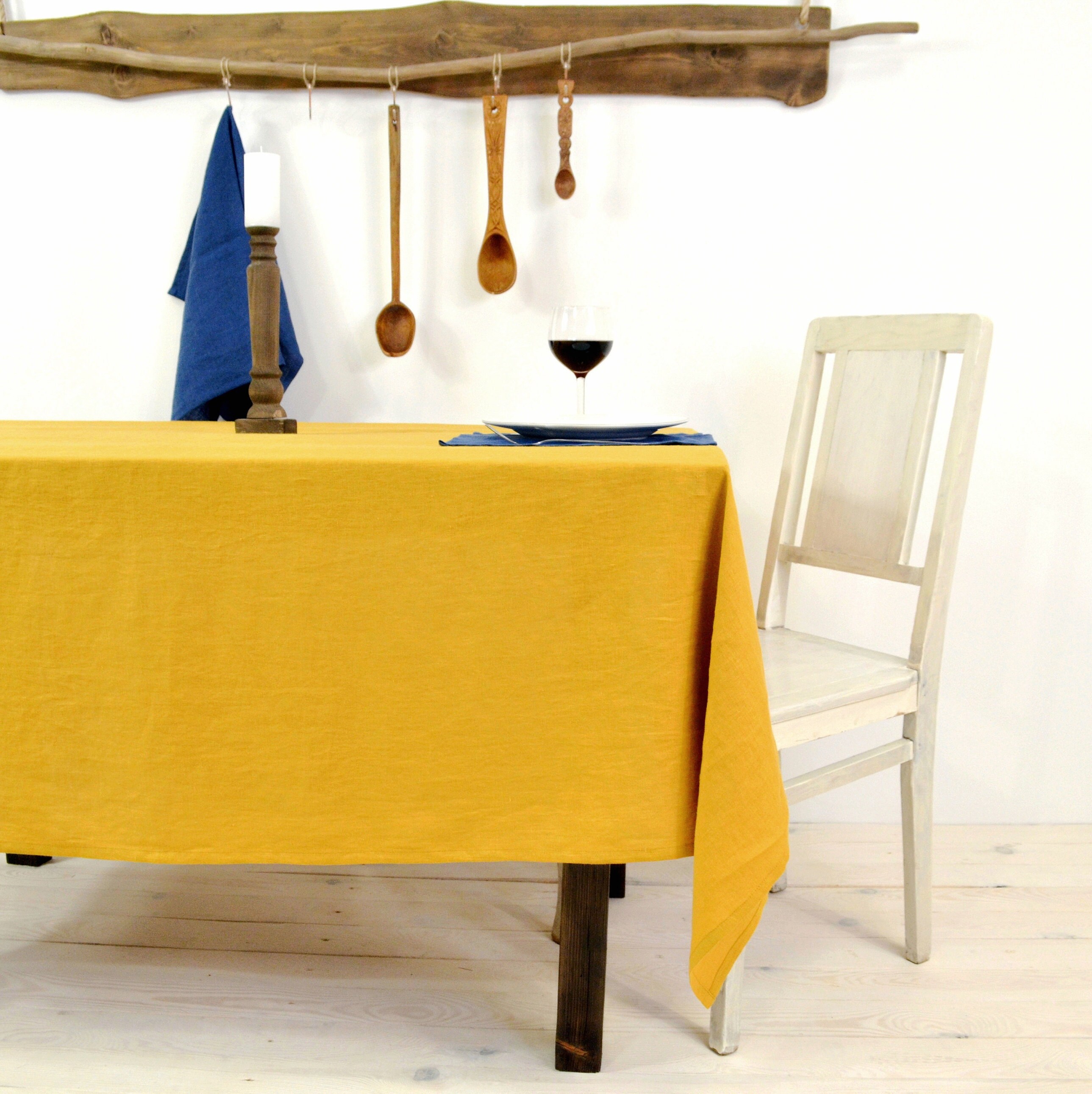 Linen Tablecloth Mustard Yellow. Rectangle Square and Round Etsy
