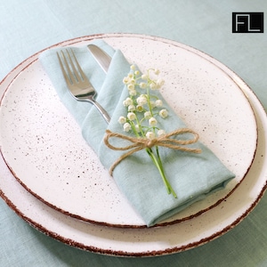 Linen tablecloth turquoise-mint. Organic tablecloth in various colors and size. Rectangle, square and round tablecloths. image 6