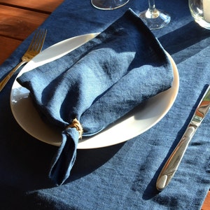 Linen napkins 20/50/100/200pcs in various colors and size. Dinner and wedding cloth napkins of stonewashed linen. image 6