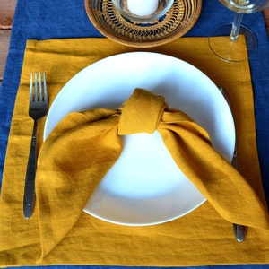 Linen napkins 20/50/100/200pcs in various colors and size. Dinner and wedding cloth napkins of stonewashed linen. image 3