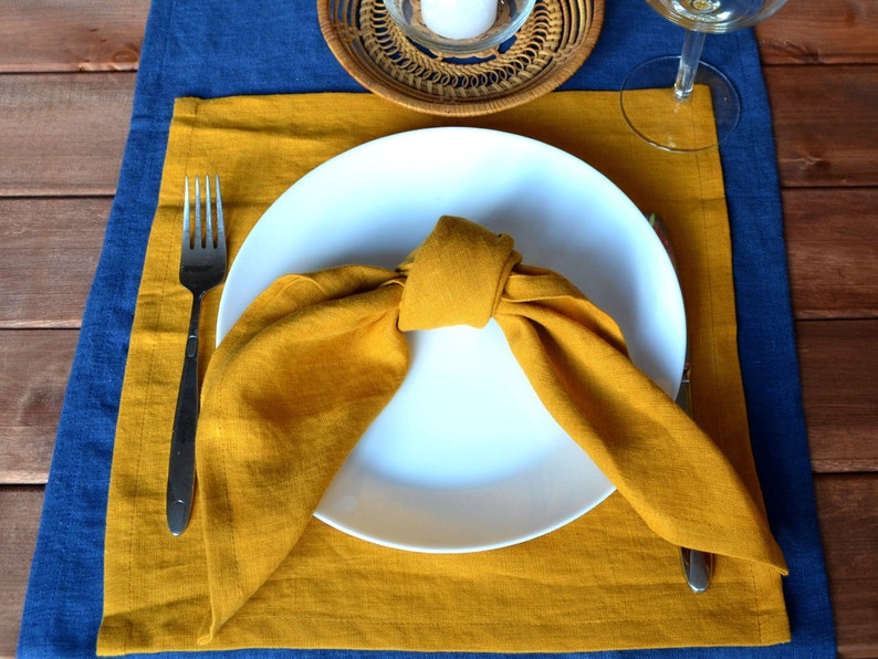 Linen napkins 20/50/100/200pcs in various colors and size. Dinner and wedding cloth napkins of stonewashed linen. image 3