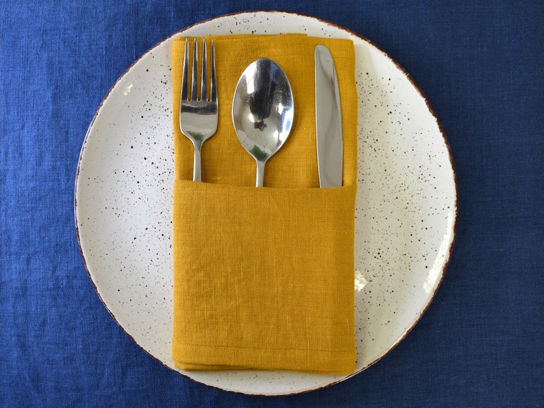 Linen napkins 20/50/100/200pcs in various colors and size. Dinner and wedding cloth napkins of stonewashed linen. image 1