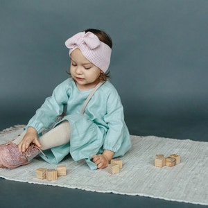 Organic baby dress for girl. 100% linen dress.