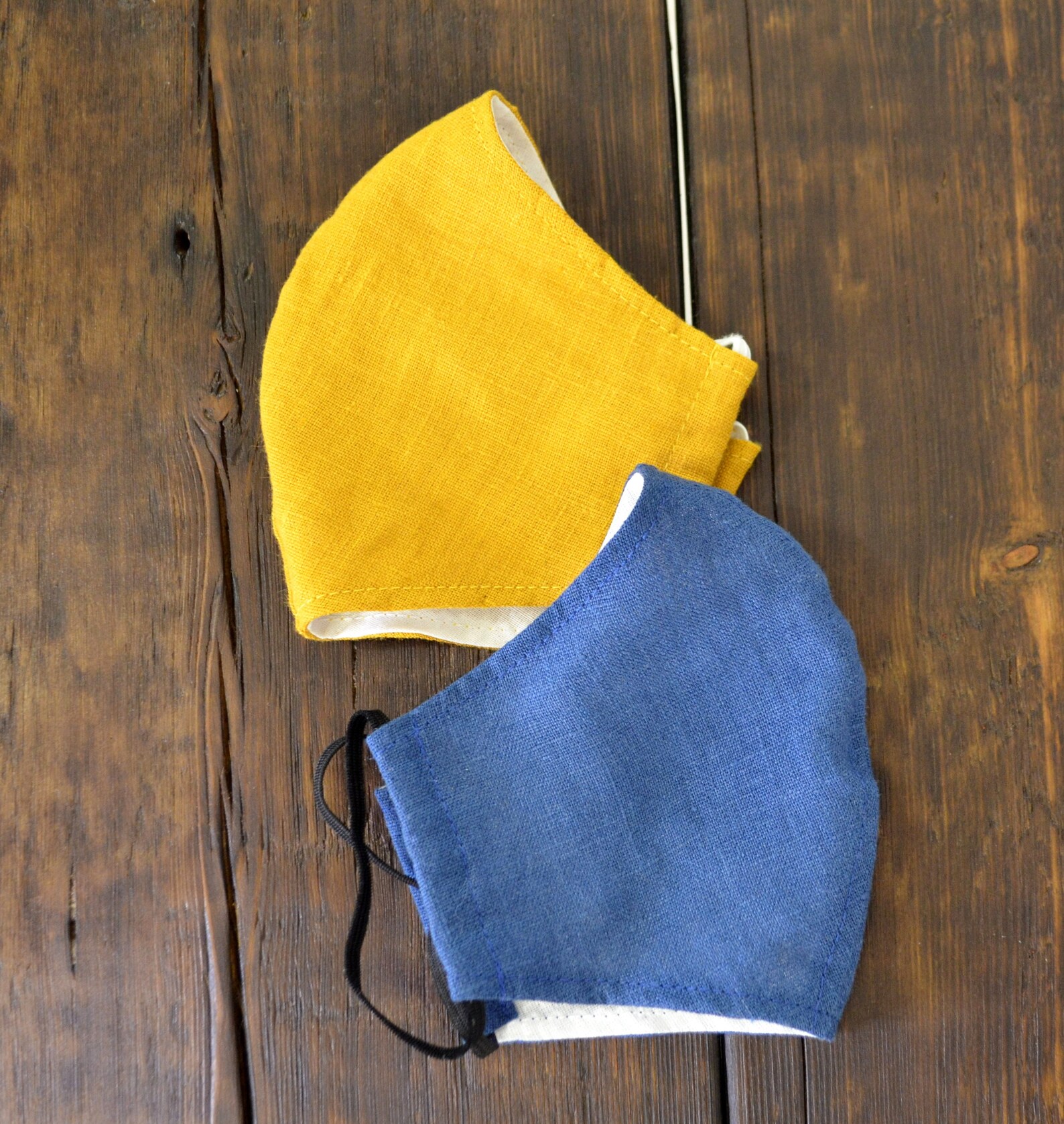 Linen Face Mask With Filter Pocket. 3 Layers Face Mask. Etsy
