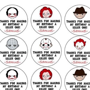 Horror Film Birthday Stickers Crime Theme Stickers - Etsy