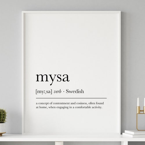 Lagom Definition Print Dictionary Artwork Scandinavian Art Etsy