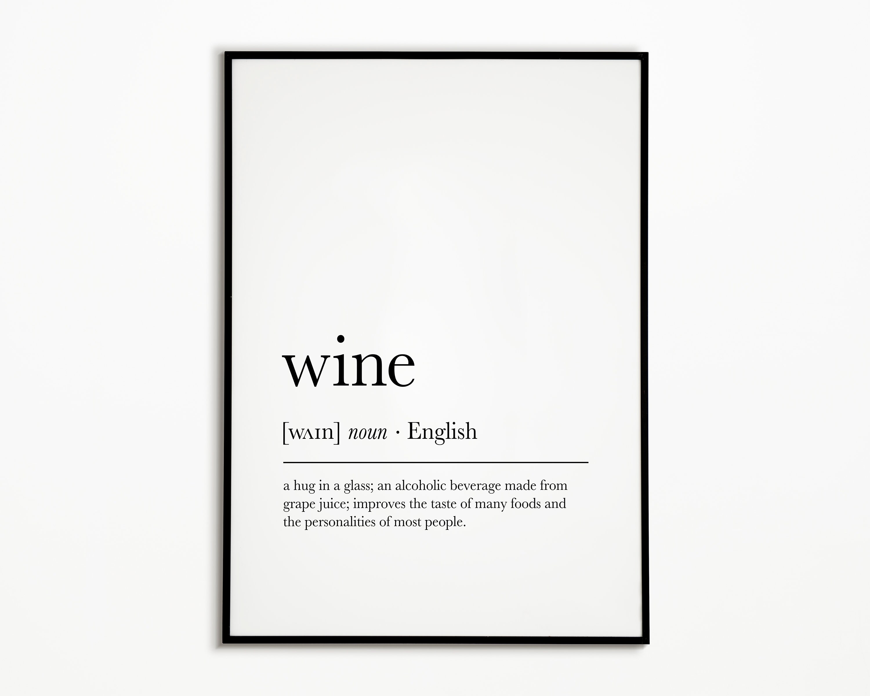 Wine Definition Print Wine Meaning Print Wine Lover Gift Etsy