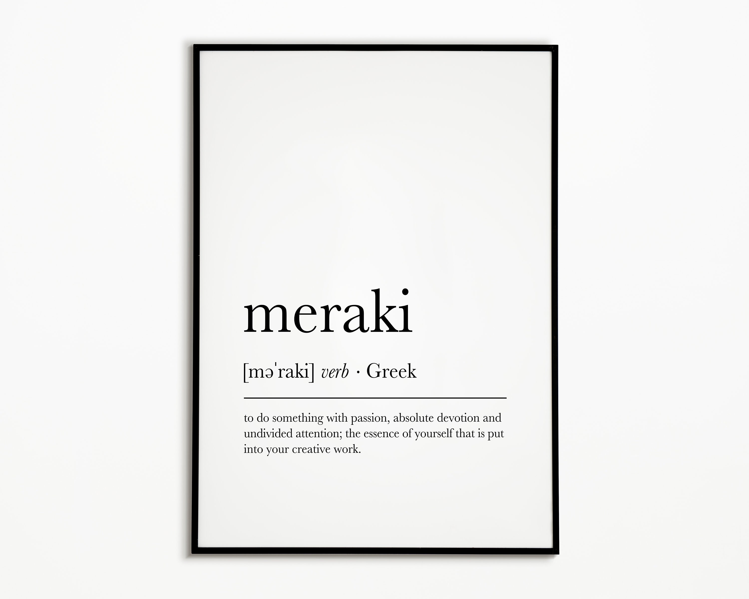 Meraki Definition Print Greek Art Print Scandinavian Art | Etsy