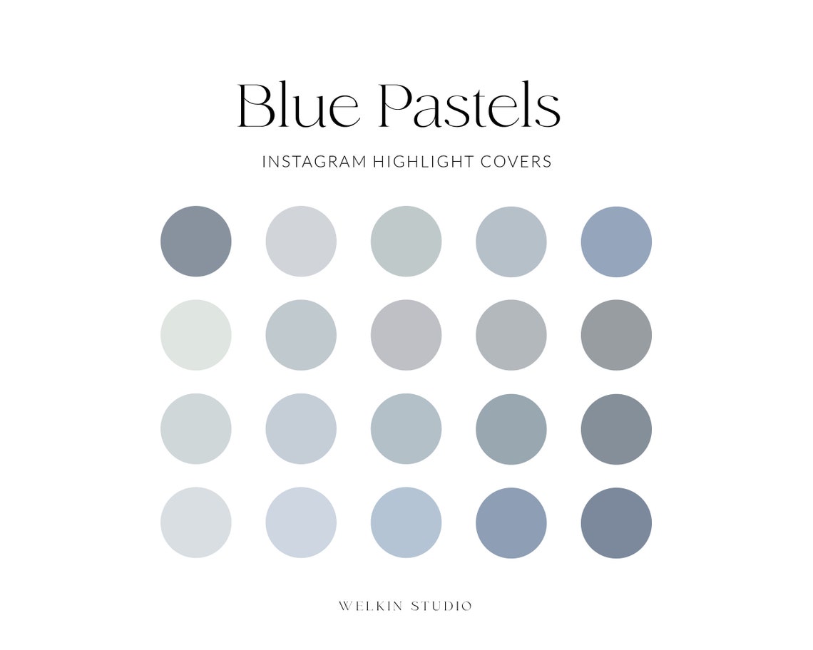 20 Blue Pastels Solid Instagram Stories Highlight Covers, IG Stories ...