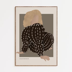 Abstract Woman Print, Modern Female Painting, Scandinavian Poster, Minimal Pastel Wall Art, Nordic Art, Printable Wall Art, Digital Download