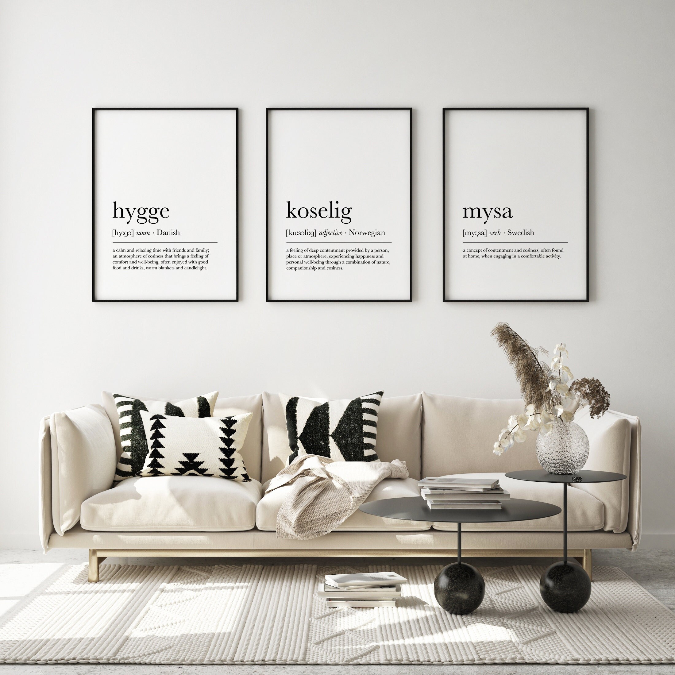 Wall Art Print Home Decor Fashion Prints Set of 3 Typography Print ...