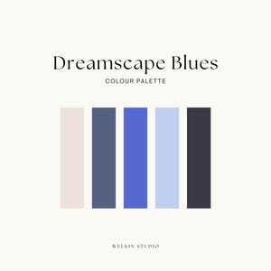 Dreamscape Blues Markenfarbpalette, Markenidentität HEX-Farben, Business-Design-Palette, Markenfarbführer, Website-Branding-Farben