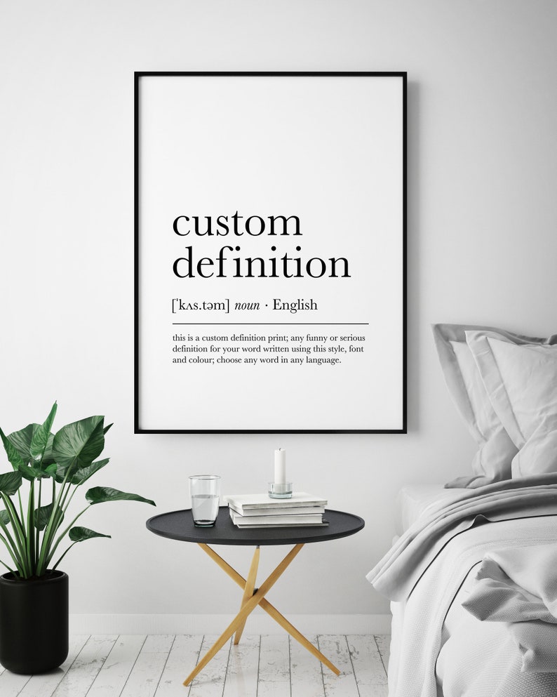 Custom Definition Print Dictionary Artwork Custom Word Etsy UK