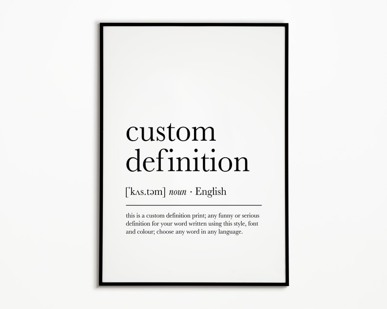 Custom Definition Print Dictionary Artwork Custom Word Etsy UK