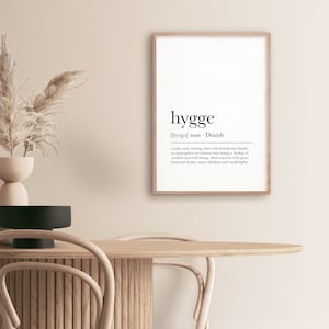 Hygge Definition Print, Dictionary Artwork, Scandinavian Art, Nordic Print, Printable Wall Art, Typography Poster, Digital Download image 2