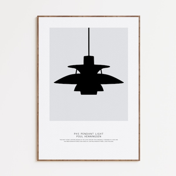 PH5 Pendant Light by Poul Henningsen Print, Scandinavian Design Poster, Mid Century Modern, Nordic Printable Wall Art, Digital Download