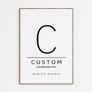 Custom Coordinates City Print, Custom Location Coordinates Poster, GPS Coordinates Gift, City Coordinates Printable Art, Digital Download