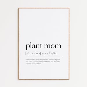 Plant Mom Definition Print, Plantaholic Poster, Crazy Plant Lady, Plant Lover Gift, Dictionary Artwork, Printable Wall Art, Digital Download