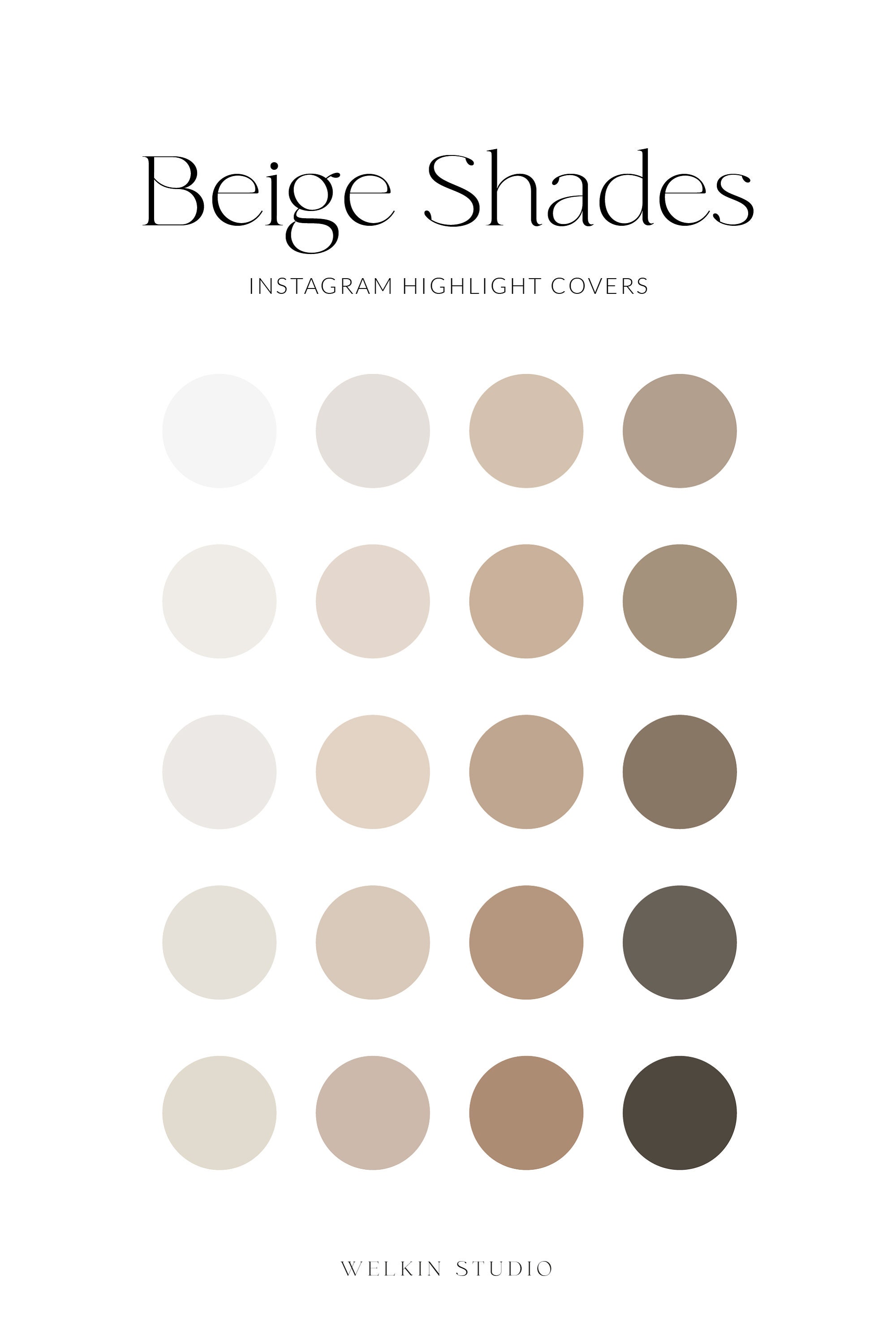 20 Beige Shades Solid Instagram Stories Highlight Covers, IG Stories ...