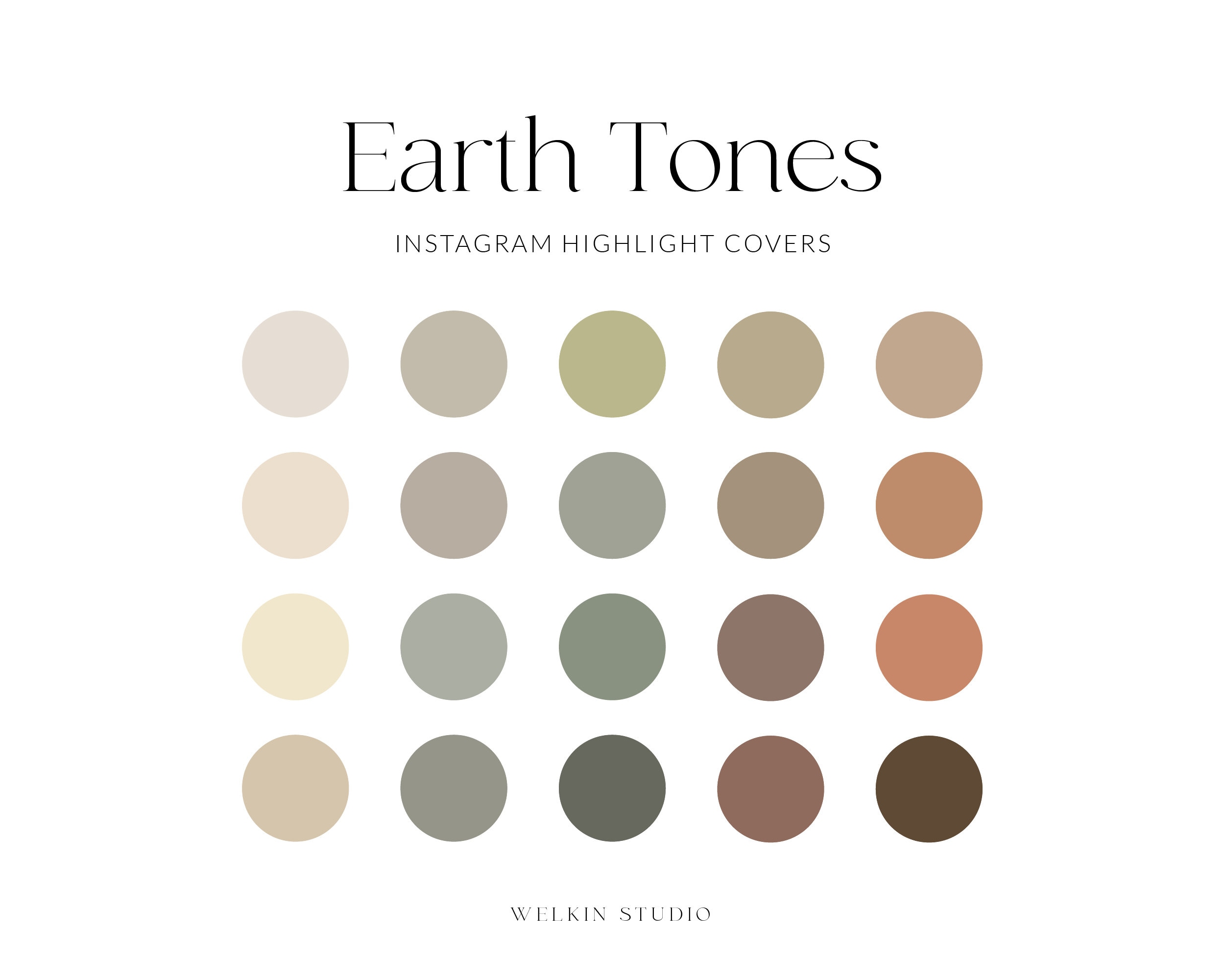 20 Earth Tones Solid Instagram Stories Highlight Covers, IG Stories ...
