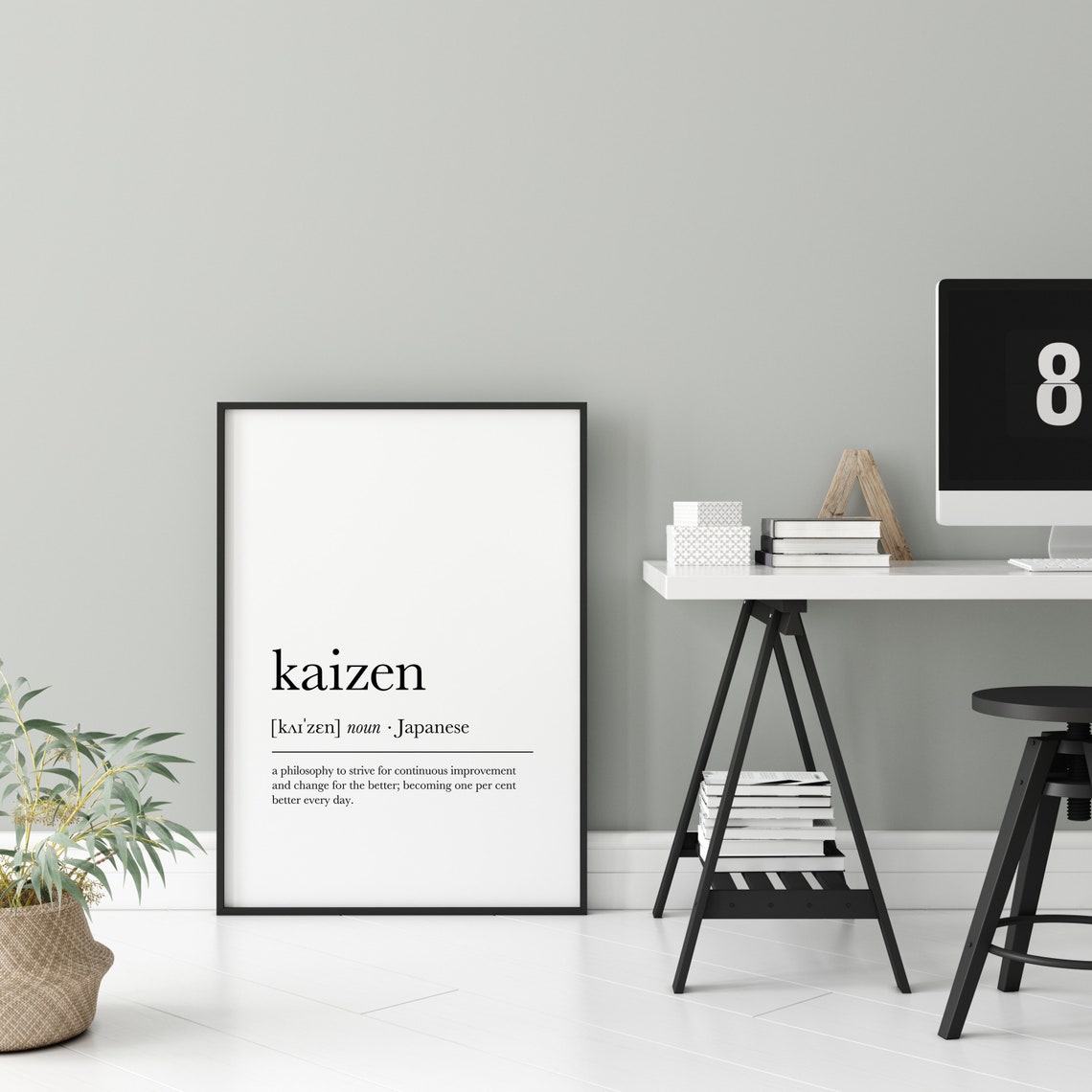Kaizen Definition Print Japanese Dictionary Artwork Japandi - Etsy