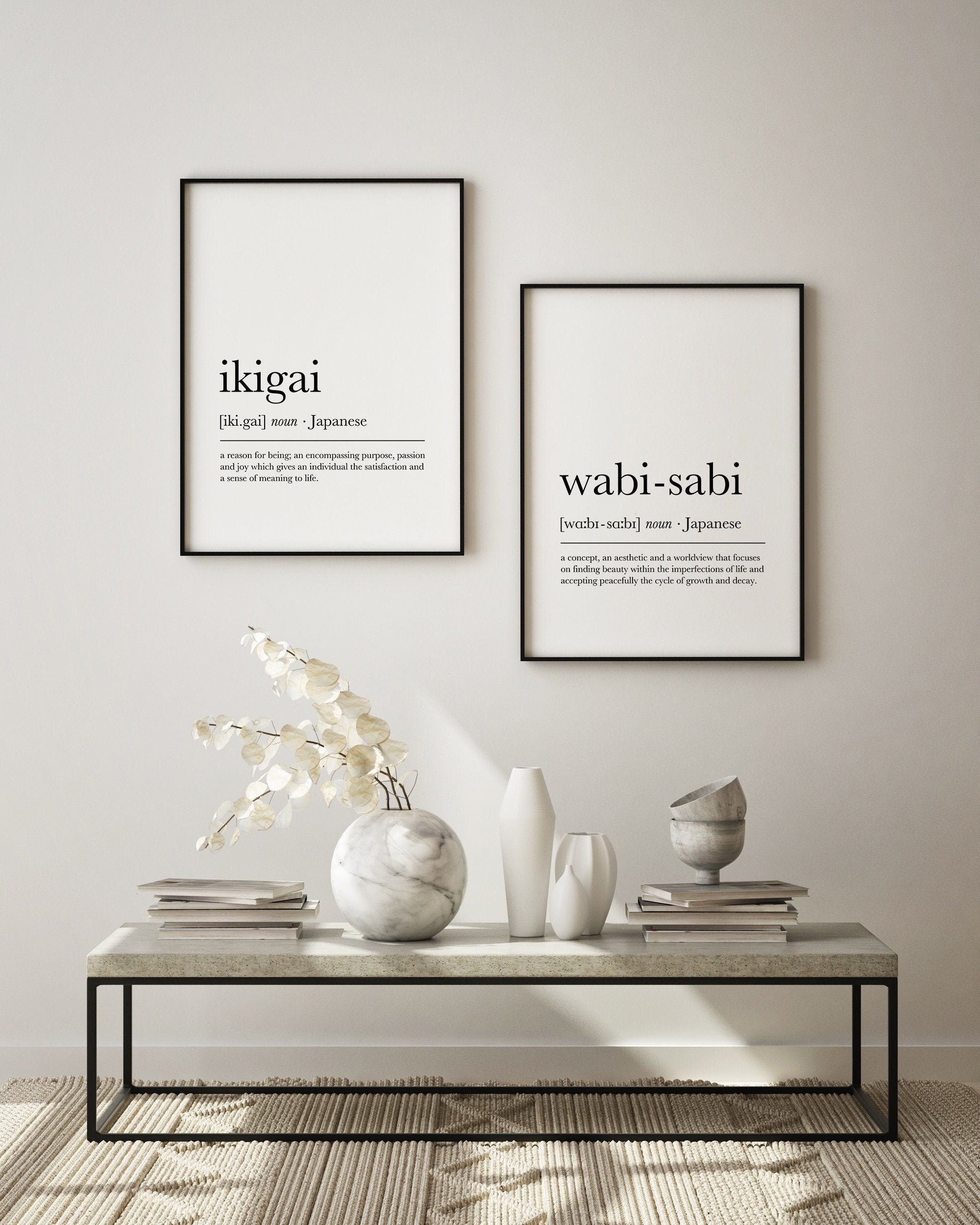 Set of 3 Japanese Definition Bundle Japanese Gift Japanese Decor