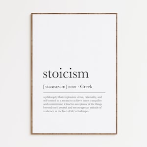 Stoicism Definition Print, Dictionary Artwork, Latin Word Definition, Philosophical Gift, Stoics Quote Printable Wall Art, Digital Download