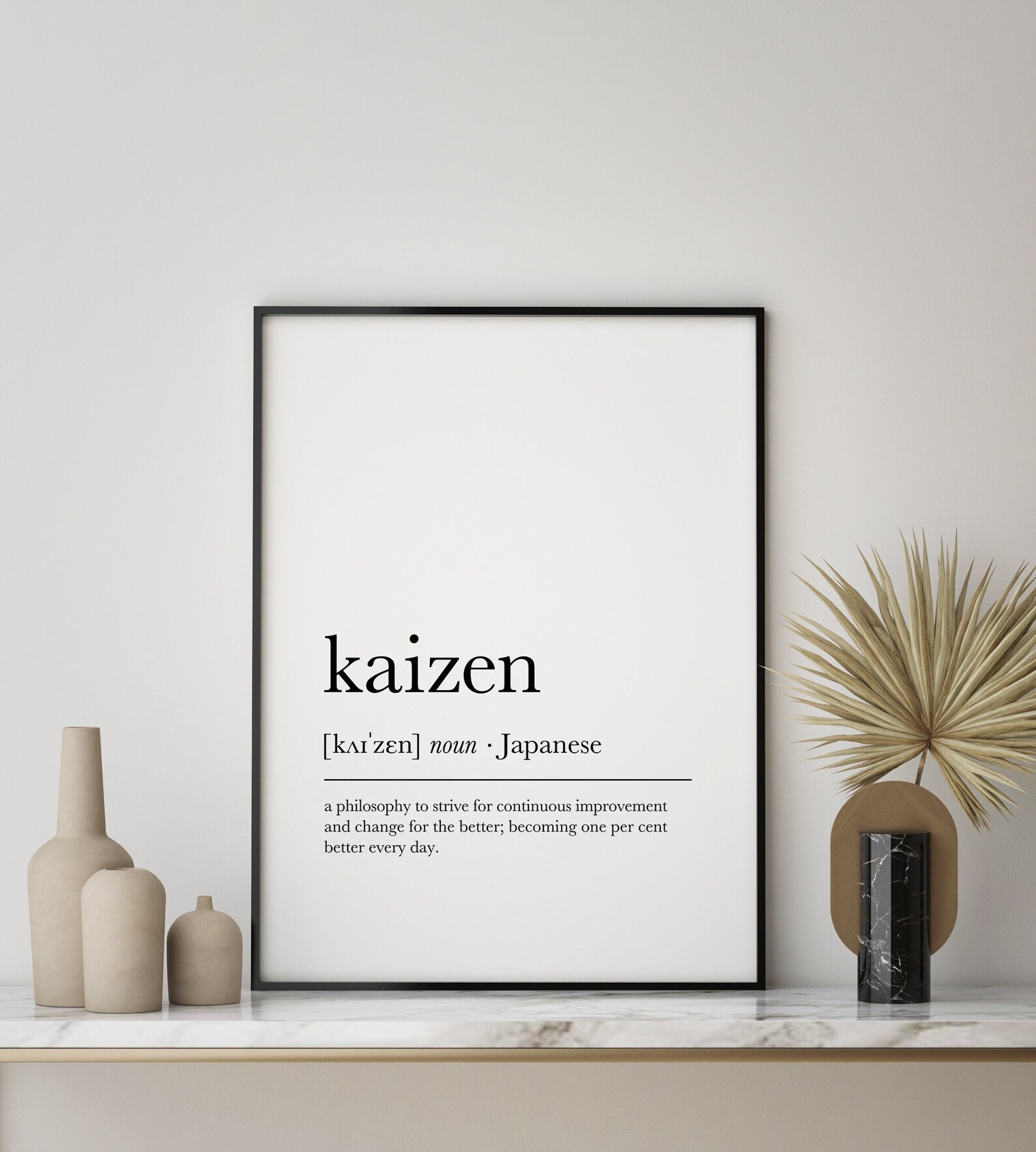 Kaizen Definition Print Japanese Dictionary Artwork Japandi - Etsy