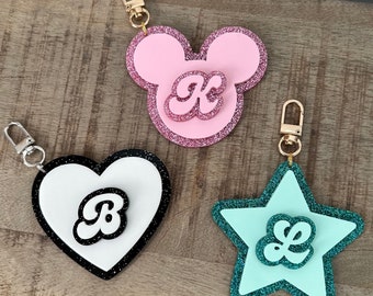 Heart, Star, Mouse Head Keychain