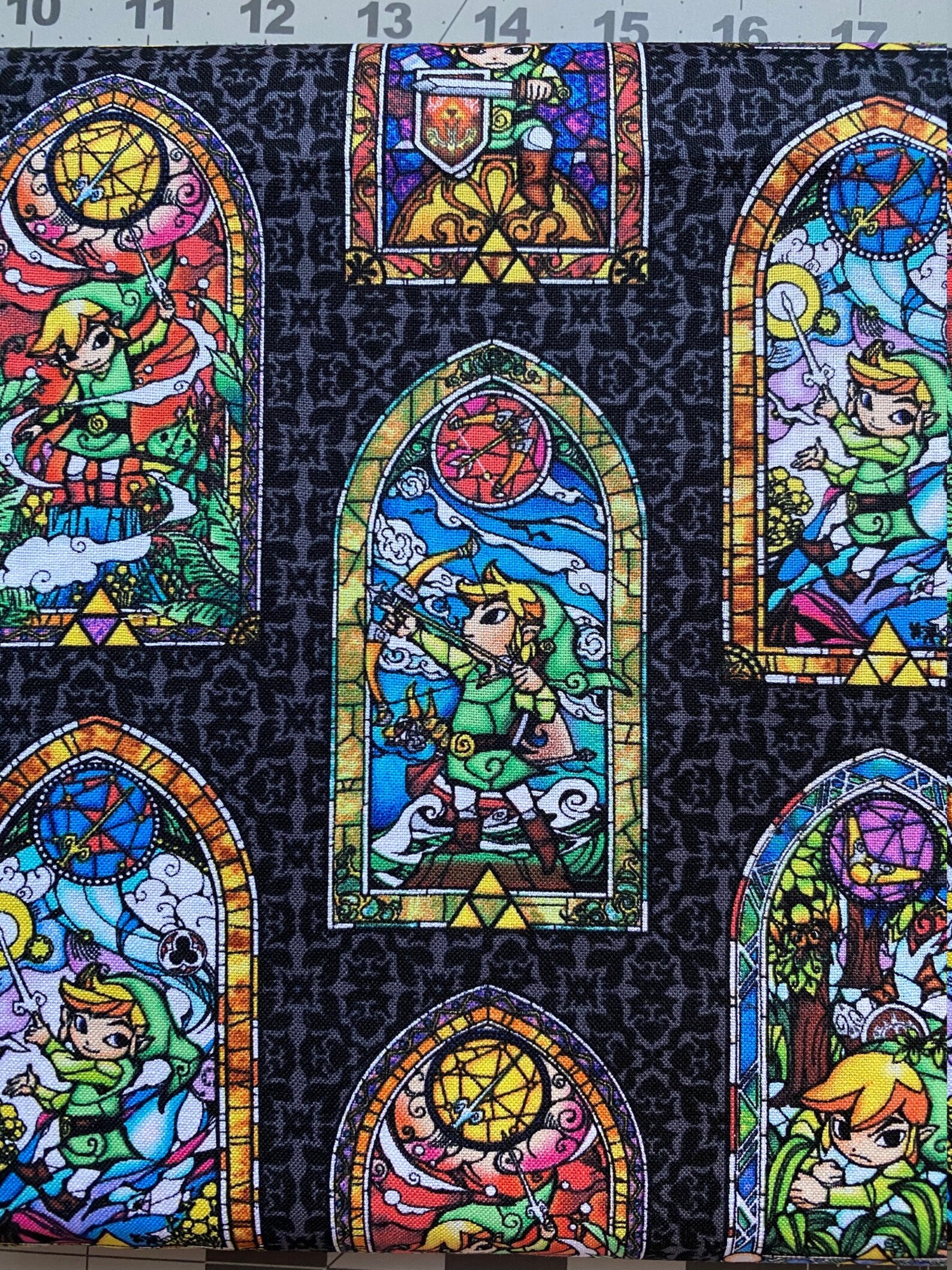 100 Cotton Fabric The Legend of Zelda Stained Glass Etsy