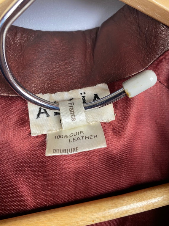 Vintage Azzedine ALAIA Rare Burgundy Leather Jack… - image 4