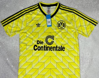 Borussia Dortmund Adidas 1988-89 Sz M Heimtrikot Trikot Vintage Retro Fußball